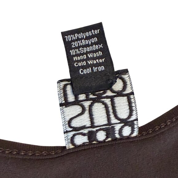 LARGE Clara Sun Woo Brown Basic Long Sleeve Tunic Top Travel Friendly - Picture 3 of 4